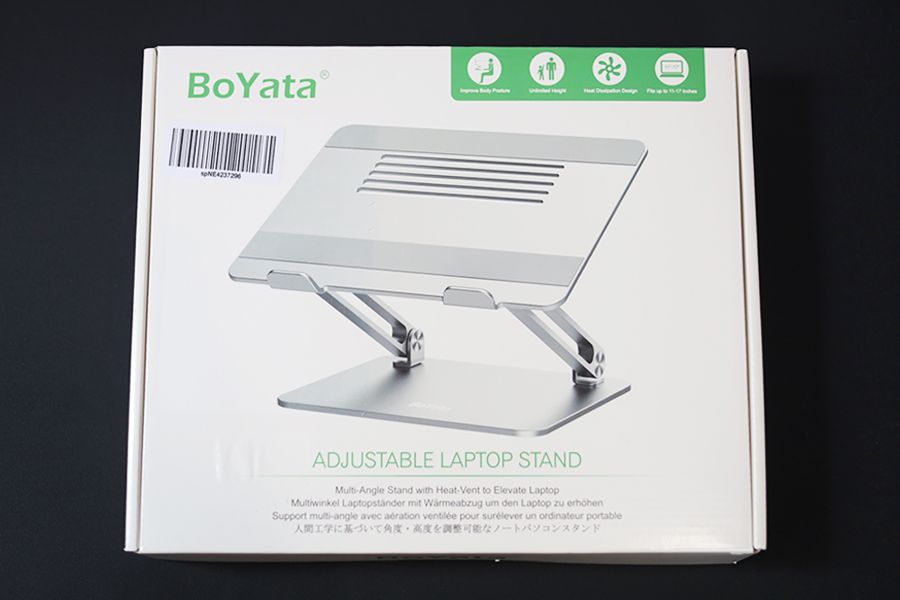 BoYata ノートパソコンスタンドの外箱はイラストあり