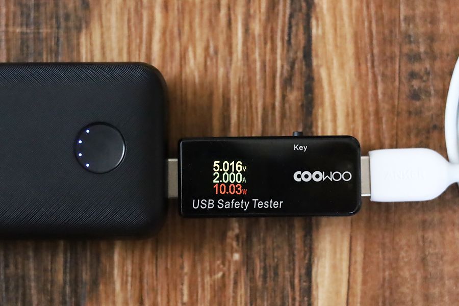 Anker PowerCore 10000 PD Redux 25WのUSB-AでiPhone充電は10W