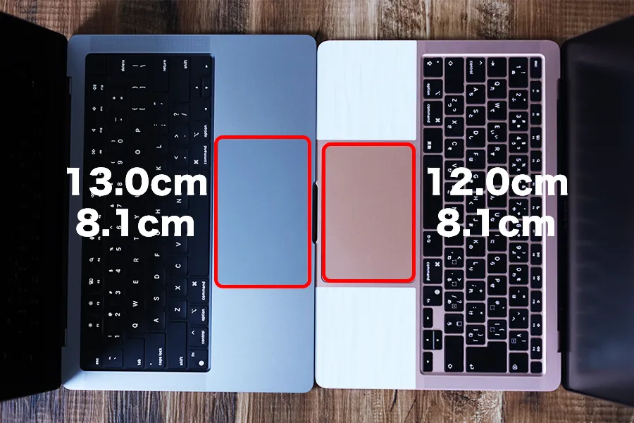 M1 ProチップMacBook Pro 14インチとM1 MacBook Airを比較