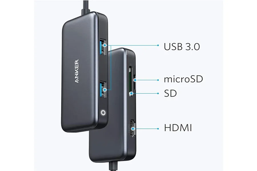 Anker 5-in-1 プレミアム USB-Cハブのポート部分