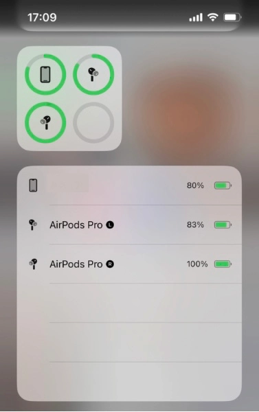 AirPods・AirPods Proバッテリー残高ウィジェット