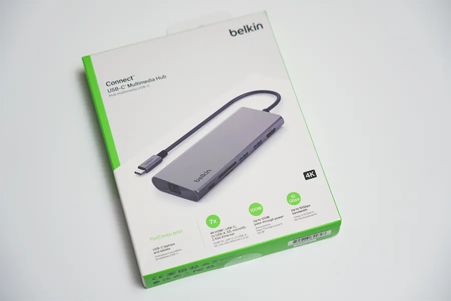 Belkin Connect USB-C 7-in-1 マルチメディアハブのパッケージ