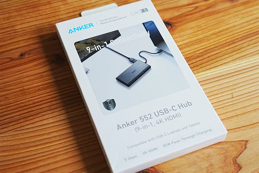 Anker 552 USB-C ハブ 9-in-1 4K HDMI のパッケージ